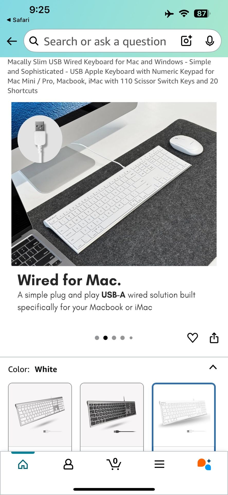 New Ultra Slim USB Wired Keyboard for MAC and PC