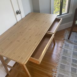 Bamboo Desk With Drawers