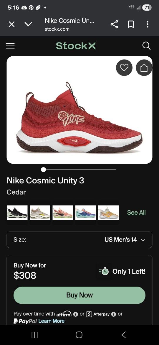 Nike Cosmic Unity 3 Cedar