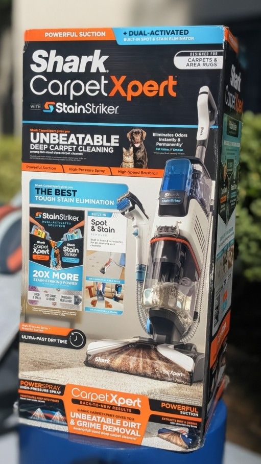 NEW + UNOPENED! Shark CarpetXpert w/ Stainstriker Upright Deep Carpet Cleaner