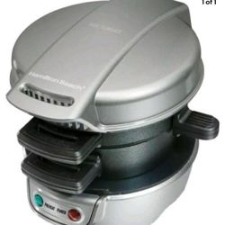 Hamilton Beach Quick & Easy Breakfast Sandwich Maker Silver Model 25475W NO BOX