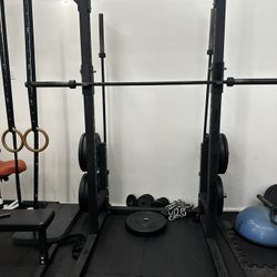 Squat Rack and Weight Set 