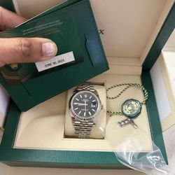 Rolex Datejust 41 Mm Black Stick Dial Jubilee Bracelet