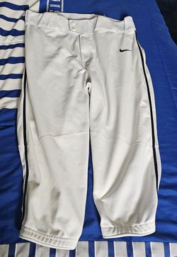 Nike Mens Medium White Baseball Knickers With Black Piping
