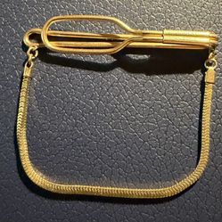 Vintage Gold Tone Chain Tie Clip