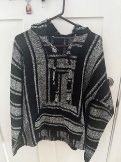 Black and White Baja Hoodie Pullover