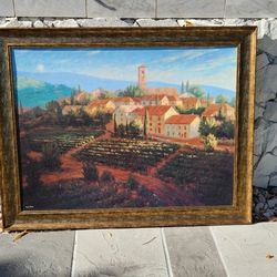 NICE PICTURE WITH FRAME IN GOOD CONDITION  36" × 46"