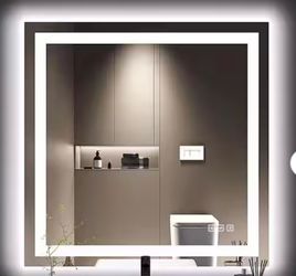 Super Bright 36 in. W x 36 in. H Rectangular Frameless LED Light Wall Bathroom Vanity Mirror Front Light and Backlit