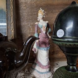 Harvest Hamlet Collection Victorian Lady Figurine In Bustle Dress Bridgerton 