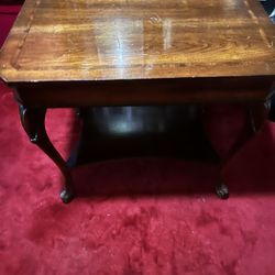 Antique Rectangular shape table with shelf on bottom