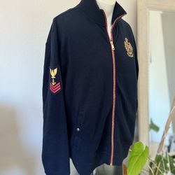Polo Ralph Lauren Navy Watch Team Full Zip Jacket Men’s LARGE Rugby