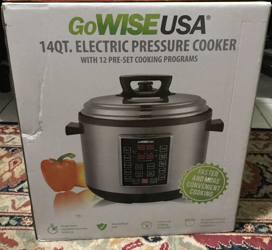 GoWISE USA 12.5 Qt. Electric Pressure Cooker with 12 Presets (Stainless  Steel) 