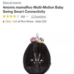 4moms mamaRoo Multi-Motion Baby Swing Smart Connectivity