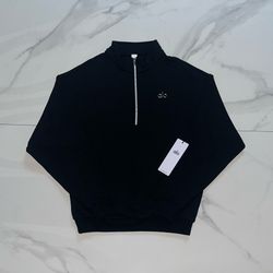 Alo Yoga Accolade 1/4 Zip Pullover Sweatshirt Black Size XS