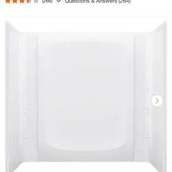 Sterling STORE+ 30 in. W x 59.25 in. H Three Piece Direct-to-Stud Tub Alcove Wall Surround in White