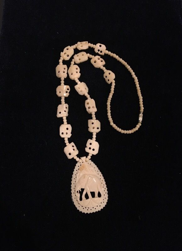 Bone carved necklace