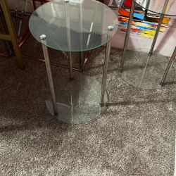 4 Glass Side Tables 1 High top Table 