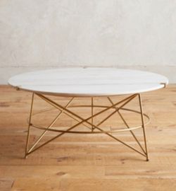 Marble and Gold Coffee Table - Anthropologie