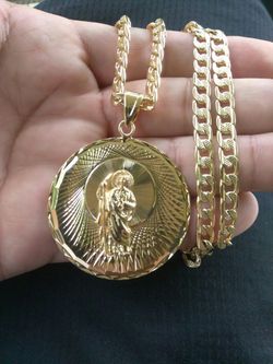 Cadena con San Judas Tadeo de oro laminado