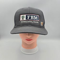 Carhartt FBM Foundation Building Materials Gray Adjustable SnapbackHat