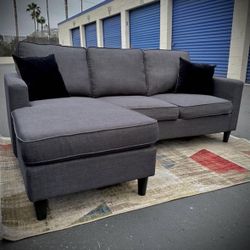 Dark Gray Nori 80" Modern Sectional Sofa with Reversible Chaise