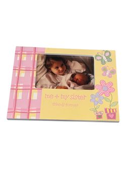 Me & My Sister Photo Frame Yellow Pink Girls Room Decor 3.5x5 photo