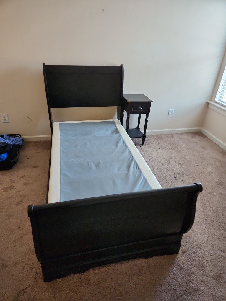Twin Bed With Box Spring, Night Stand And Small Dresser