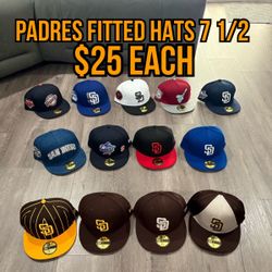 MLB New Era San Diego Padres 59fifty Fitted Hats Size 7 1/2 