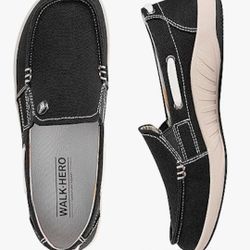 Womens Slip On Shoes- Black W9.5