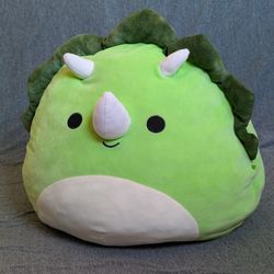 SQUISHMALLOW Large Green Tristan Triceratops (Rare Older Release)