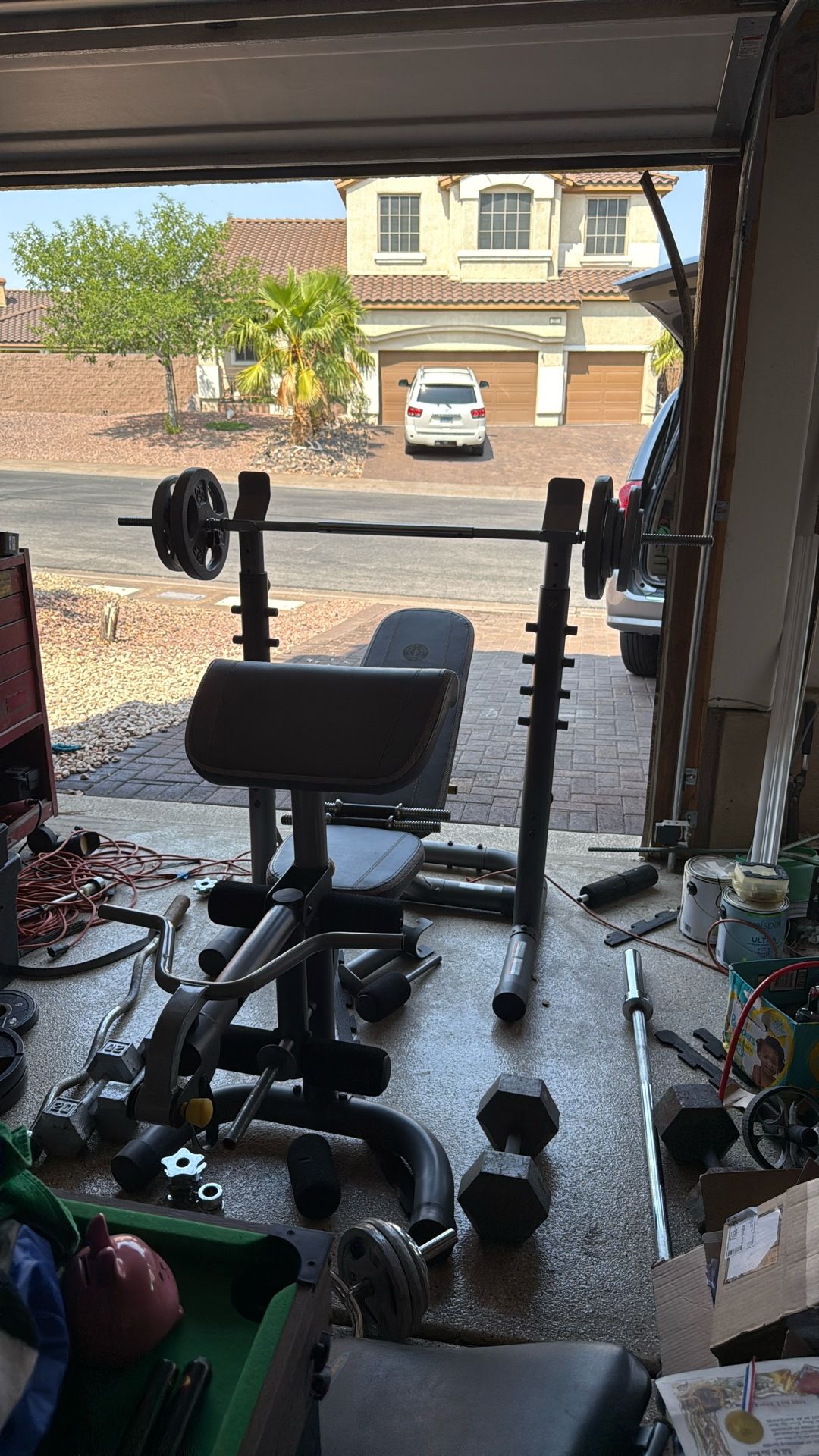Weight Bench And Dumbbell Handles