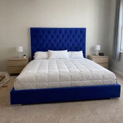 King Bed Frame (royal blue) 