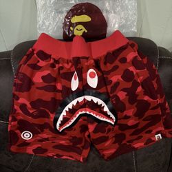 BAPE Camo Shark Sweat Shorts