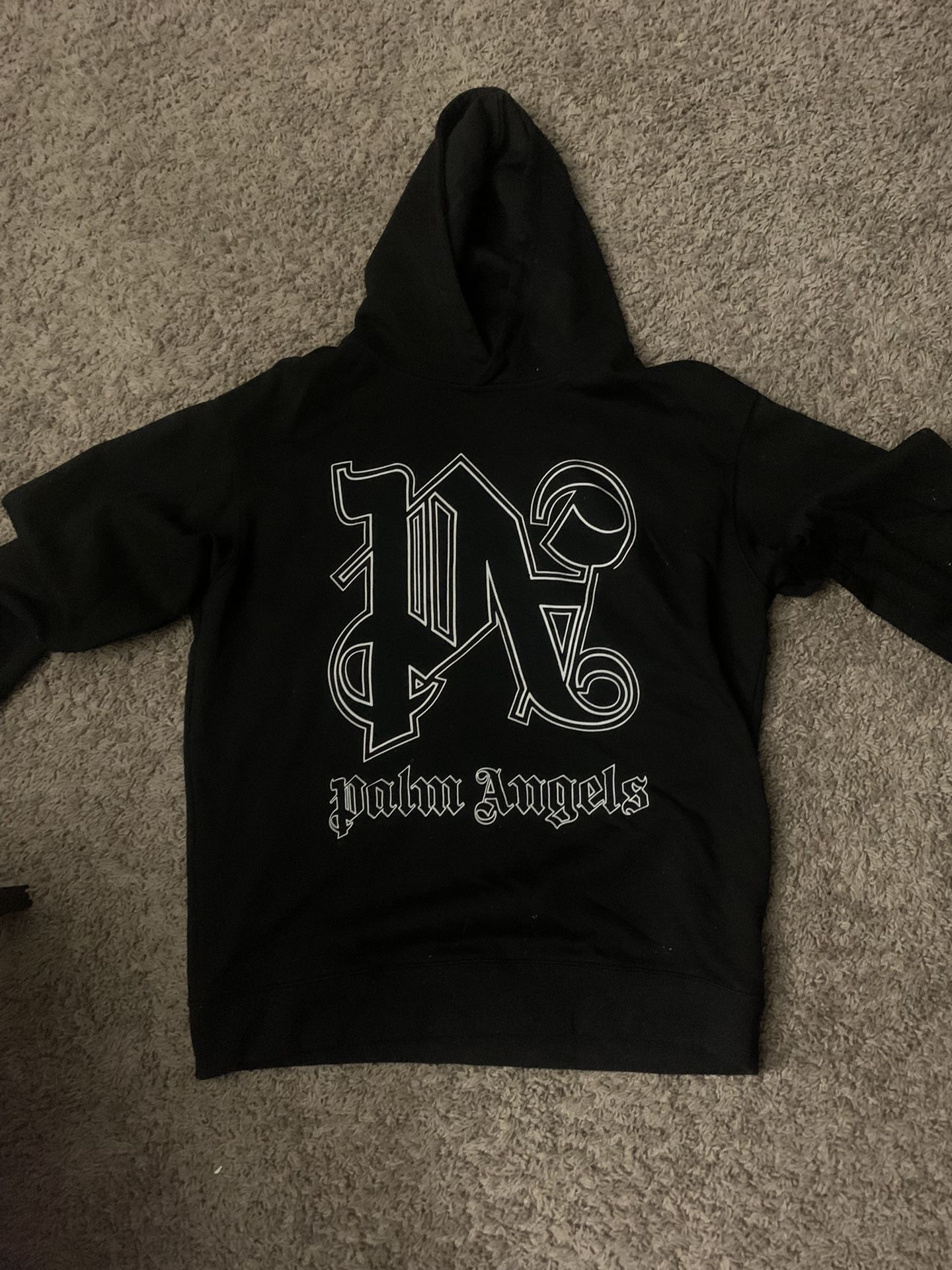 Black And White Palm Angels Hoodie 