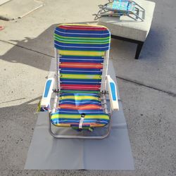 Adjustable Backpack Beach Chair With Storage 