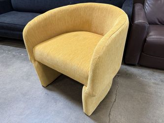 JOYBIRD Mya Modern Upholstered Barrel Chair in Bentley Daisy Pet-Friendly Microfiber
