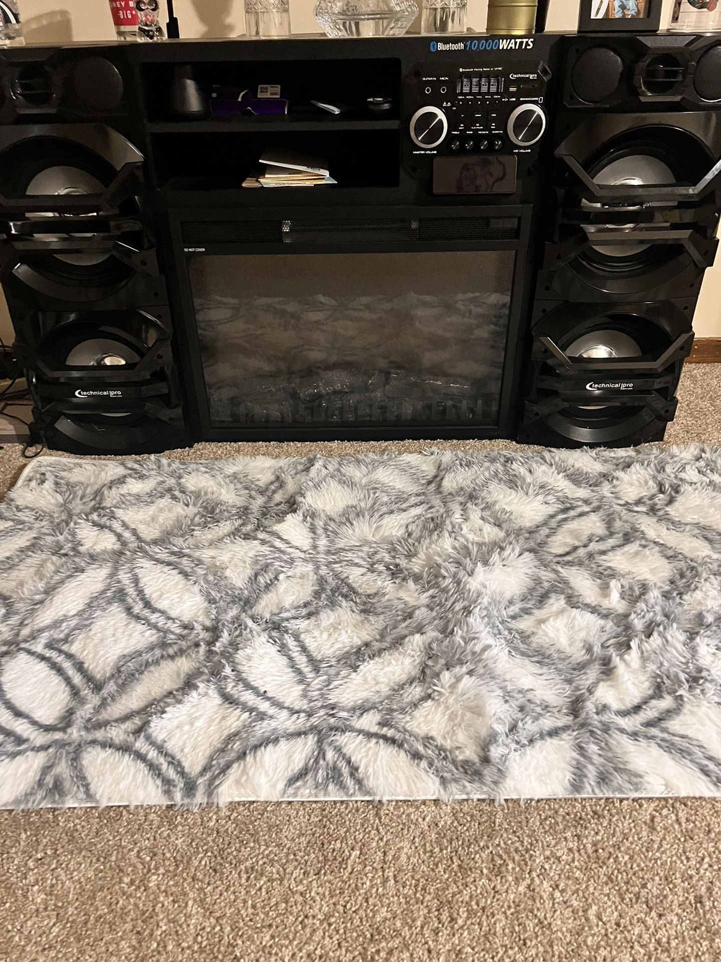 Bluetooth Speaker Tv Stand. With Fireplace