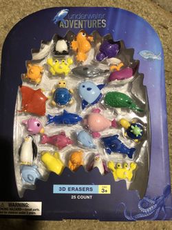 Underwater adventures 3-D erasers