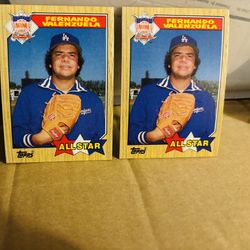 1987 Topps Fernando Valenzuela All Star Baseball Card Dodgers 