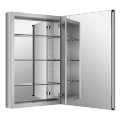 20" x 30" Single Door Reversible Hinge Frameless Mirrored Medicine Cabinet from the Verdera Collection

