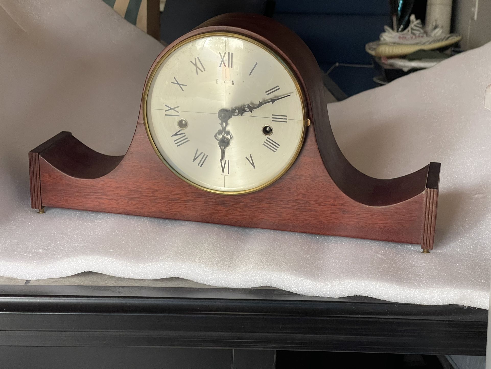 Elgin Wind Up Chime Clock W/ Key, Germany Made Not Working