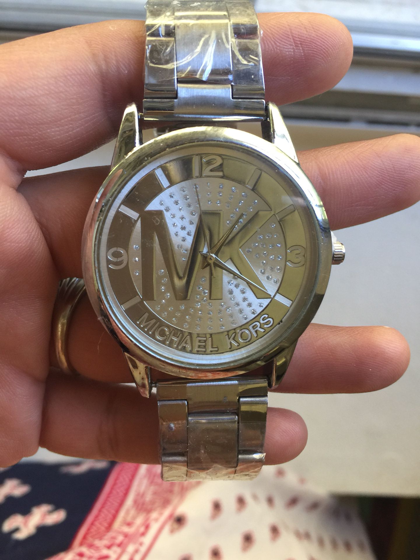 Mk Michael Kors Silver logo watch bundle