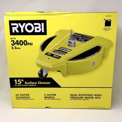 RYOBI 15" 3400 PSI Gas Pressure Washer Surface Cleaner w/Caster Wheels RY31SC15B