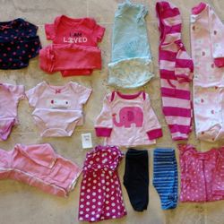 17 Piece Lot Of 0-3 Month Girls Clothes