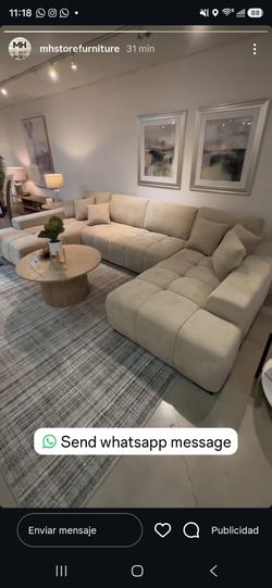 Large Beige Tufted Sectional Sofa NEW payment plan $10