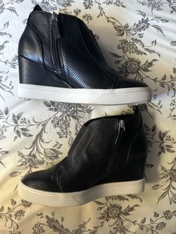 Black Wedge Sneakers