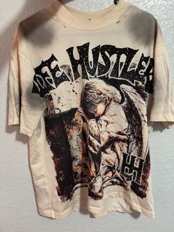 Hustle Angel Graphic Distressed T-Shirt