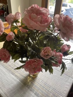 Vase Glass Color Beautiful Flowers