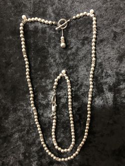 Sterling Silver Necklace & Bracelet Set