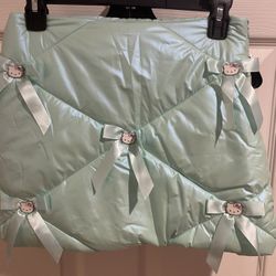 Hello Kitty x Forever 21 Puffer Mint Green mini skirt XS NEW